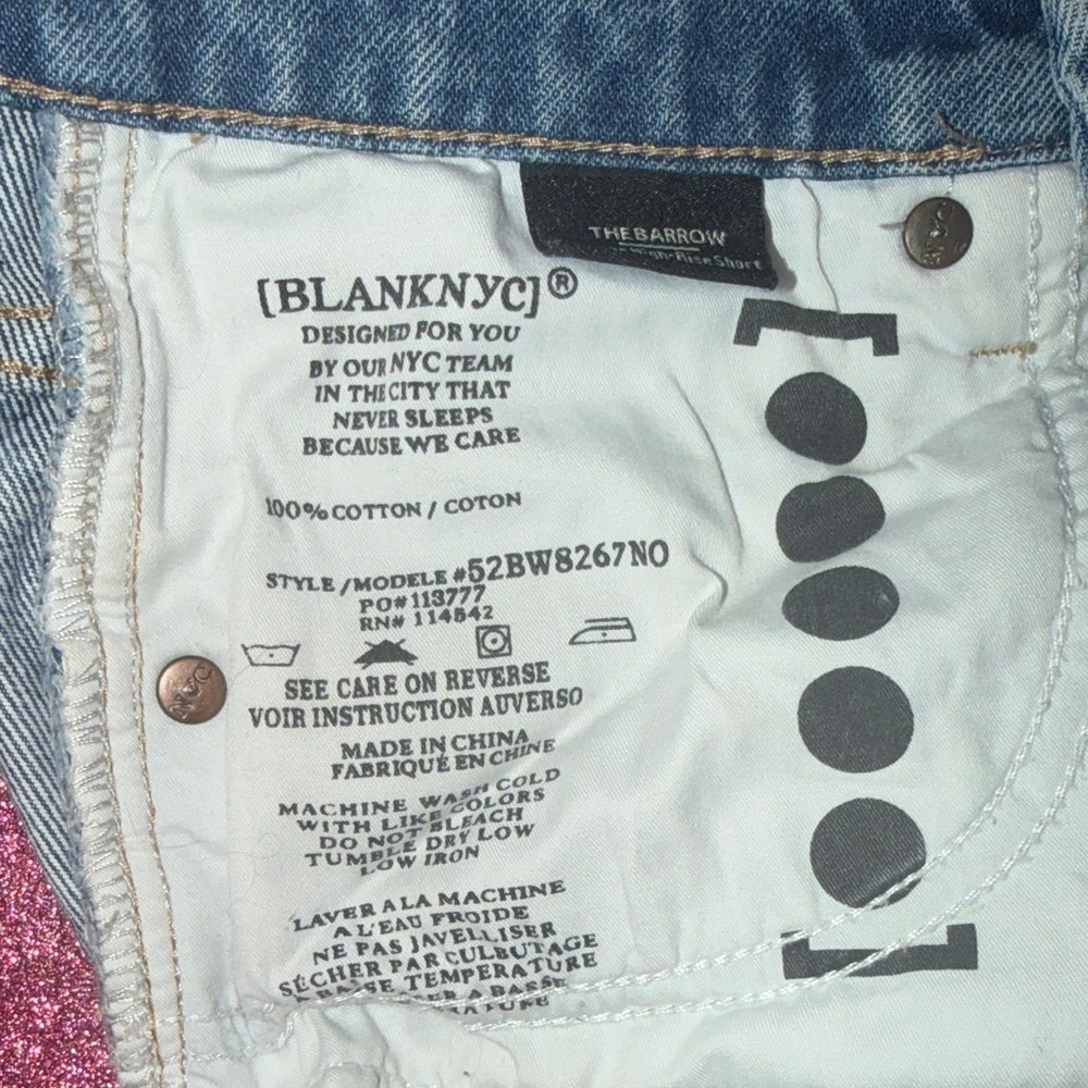 Blank NYC Blue Distressed Jean Shorts - Picture 5 of 5
